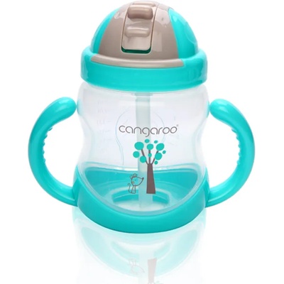 Cangaroo Чаша с пластмасова сламка 280ml C0582 син