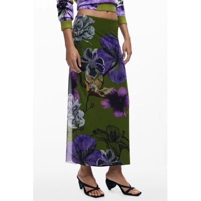 DESIGUAL Дълга пола за жени desigual, Размер xs, Цвят Зелено (25wwfk03_ve4010)