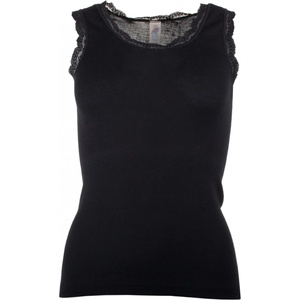 Engel Дамско копринено термобельо Engel Women's Tank Top with Lace Merino base layer - Black - размер 46/48 (EU) (114-0985-0114)