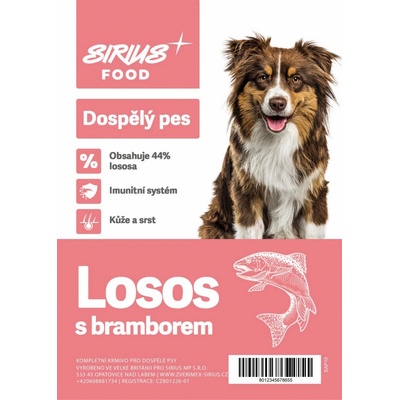 Sirius Food Super Premium Adult losos s bramborem 1,5 kg