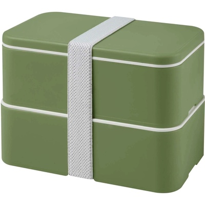 MIYO POP dvojposchodová desiatová krabička s objemom 700 + 700 ml, zelená Brindle