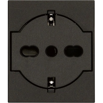 Image 1 of Vimar 30211. G Плосък контакт SICURY Linea, 2P+E P40, унив. стандарт, с детска защита, 2М, Black, (VM30211.G)