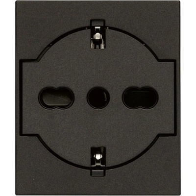 Vimar 30211. G Плосък контакт SICURY Linea, 2P+E P40, унив. стандарт, с детска защита, 2М, Black, (VM30211.G)