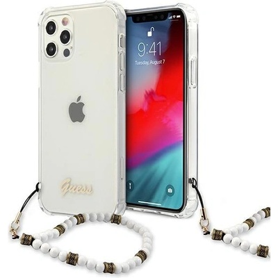 GUESS Калъф за телефон Guess GUHCP12LKPSWH White Pearl за iPhone 12 Pro Max 6, 7", прозрачен (GUE001422)