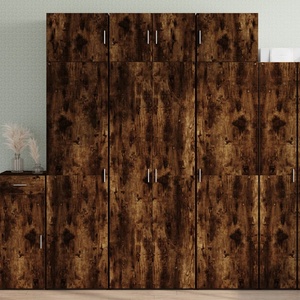 vidaXL Шкаф за съхранение, опушен дъб, 70x42, 5x225 см, инженерно дърво (3281326)
