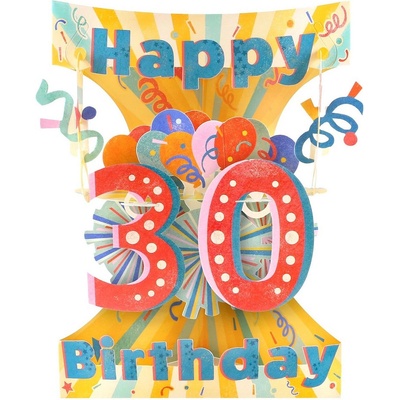 3D картичка Santoro Swing - Happy 30 Birthday (SC235)