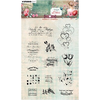 Studio Light Gelová razítka Studio Light Sending You Love Retro romance 13 ks