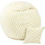 Pufrelax Комплект Барбарон и декоративна възглавница, 450л. Matusalem, Zappity Yellow, Перящ се калъф, Подходящ за деца, Пълнеж с микс от мемори пяна и дунапрен, Гама Premium