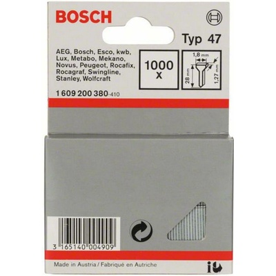 Nail type 47 1,8 x 1,27 x 28 mm 1000 ks Bosch Accessories 1609200380 Rozmery (d x š) 28 mm x 1.8 mm