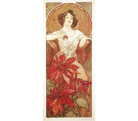 Pohled Alfons Mucha – Ruby, dlouhý