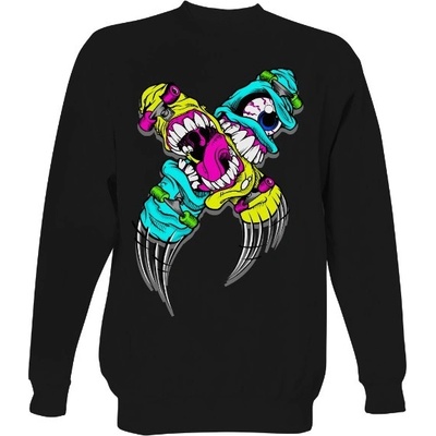 Unisex mikina bez kapuce s potiskem Skateboard Attack Ramirez bez kapuce hip hop Černá