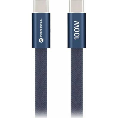 Forcell CCFN23 USB-C / USB-C plochý 100W PD QC4.0 AVS 1,2m modrý
