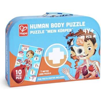 Hape Дървен пъзел, Hape, Човешко тяло, 60 части (H1635)