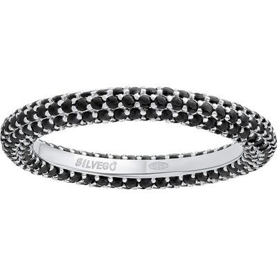 SILVEGO Stříbrný prsten Cleolynd s černými Brilliance Zirconia JJJ1401RB