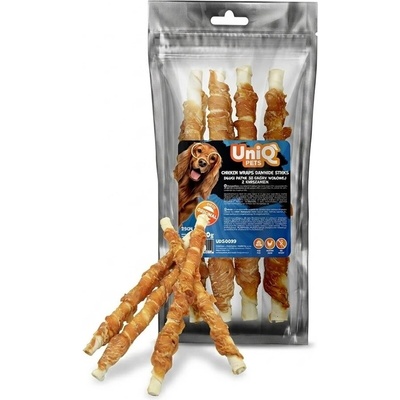 Uniq Pets Dog Snacks Rawhide Chicken Wraps дълги дъвчащи стикове за кучета, 320 г