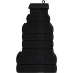 vidaXL Комплект кърпи FROGN, 12 части, черни, 360 г/м2 (137107)