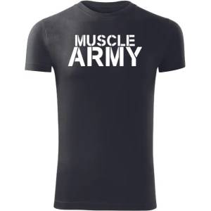 DRAGOWA Фитнес тениска с къс ръкав Muscle Army, черна, 180 г/м2 (4209)
