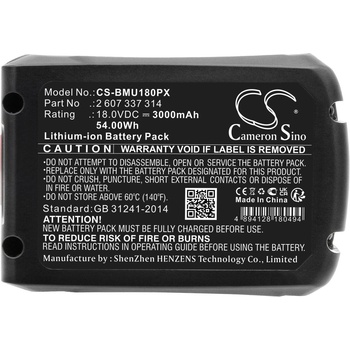 Cameron Sino Батерия акумулаторен трион BOSCH AdvancedCut 18 1600A005B0 LiIon 18V 3000mAh Cameron Sino (CS-BMU180PX)