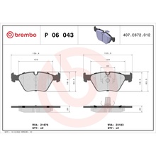 Sada brzdových platničiek, vždy 4 kusy v sade BREMBO P 06 043X (P06043X)