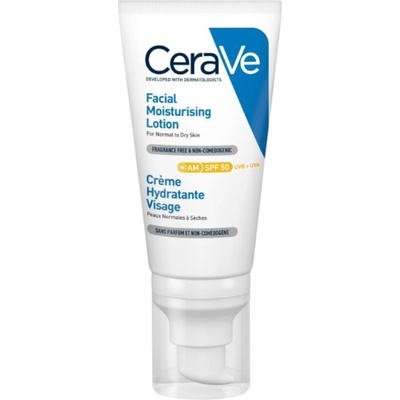 CeraVe Хидратиращ крем за лице, SPF50, 52 ml