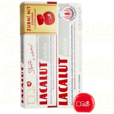 Lacalut White 75 ml + dentální niť