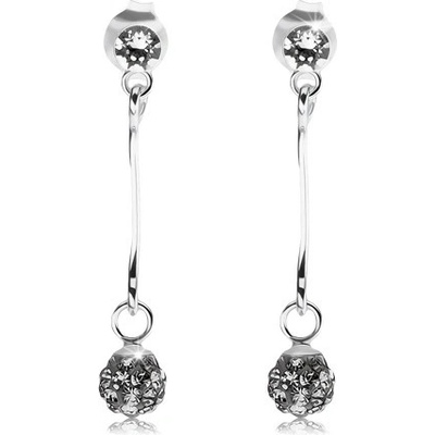 Šperky eshop čirý krystal Swarovski tyčinka ocelově šedá kulička PC15.13