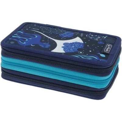 Herlitz Ученически несесер троен празен, мотиви Wimmel mix, Deep Ocean - Herlitz