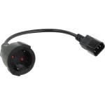 VCOM Захранващ кабел VCom CE002-CU1, от Schuko(ж) към IEC60320 C14(м), 0.2m, черен (CE002-CU1)