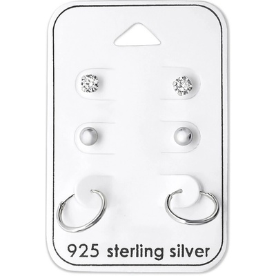 Mabell set dámskych strieborných náušníc HANDE SK221A4S28457C45