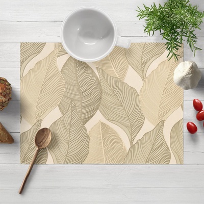 Biante Sametové prostírání Tamara TMR-046 Přírodní pnoucí listy na krémovém 30x40cm
