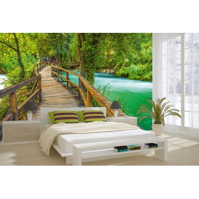 DIMEX ART Самозалепваща се флизелинова фототапета разходка по дървена пътека 375 x 250 см