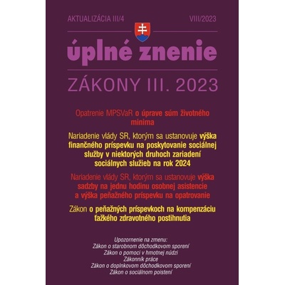 Aktualizácia III/4 Úprava životného minima Poradca s.r.o.
