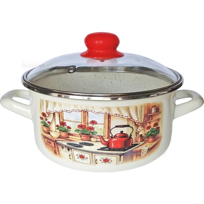 MAKRO Randlík smalt 22cm 3,5L so sklenenou pokrievkou 22cm Rustika