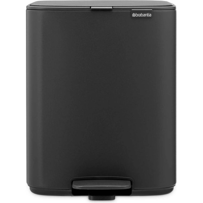 Brabantia Кош за боклук Brabantia Bo Pedal 1010133, 12 л, Леко затваряне, Противоплъзгаща основа, Минерално покритие, Тъмносив (1010133)