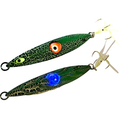 LK Baits Pilker Led Eye Green Marble 150g