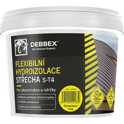 Výprodej - 50707 Hydroizolace STŘECHA S-T4, kbelík 12 kg, červený