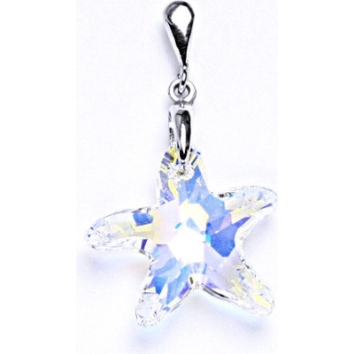 Čištín Stříbrný přívěšek s krystalem Swarovski hvězda AB krystal P 1313/22