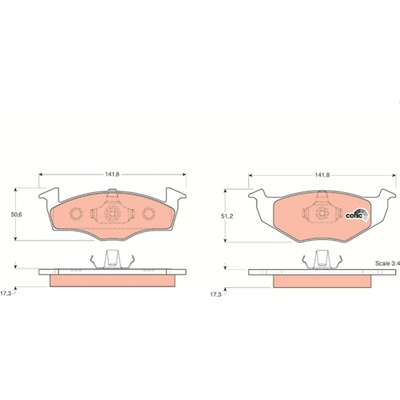 Sada brzdových platničiek, vždy 4 kusy v sade TRW GDB1274