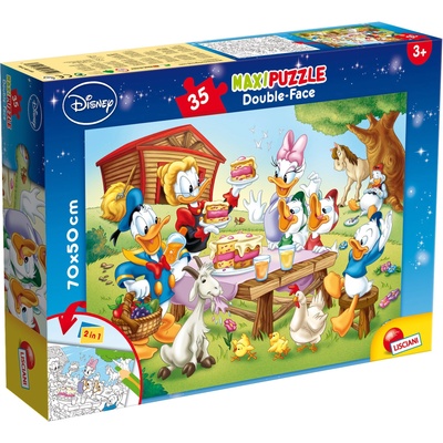 Lisciani Двулицев пъзел Lisciani за оцветяване от 35 части - Семеен обяд (48199)