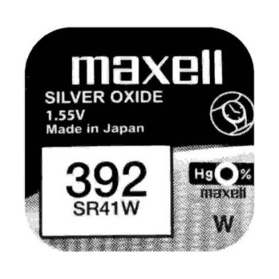 Maxell Бутонна батерия сребърна maxell sr41 sw -384- ag3 1.55v (sr41 sw)