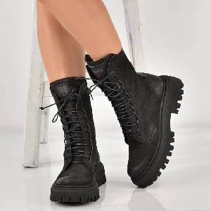 Tinti Shoes Дамски боти Olia black nabuk