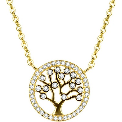 Beneto Pozlaceý strieborný náhrdelník so stromom života AGS360 / 47-GOLD
