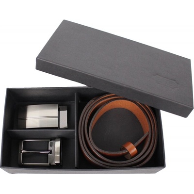 Penny Belts Dárkový set koženého opasku hnědý