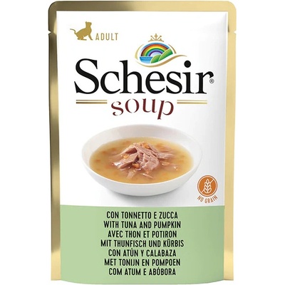Schesir Cat Adult Soup divoký tuňák s dýní 85 g