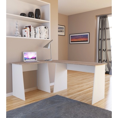 VCM Psací stůl Masola bílá / dub sonoma