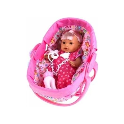 LEAN Toys Baby Doll in Carrier Bottle Pacifier Talks Babbles Wee