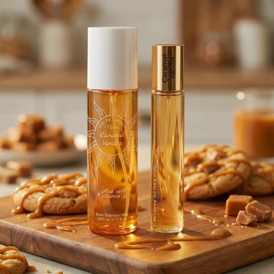 Neness Caramel Vanilla výhodná sada tělový sprej + parfémovaná voda pro ženy 200ml + 33ml