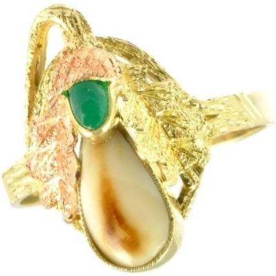 Šperky-NM Zlatý prsten s grandlí 381 lovecký šperk