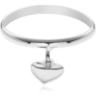 Šperky eshop prsten ze stříbra 925 přívěsek ve tvaru srdíčka nastavitelný X8.17