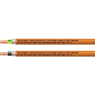 Helu 69634-1000 kabel pro energetické řetězy Single 602-RC-CY-O 1 x 16 mm² oranžová 1000 m